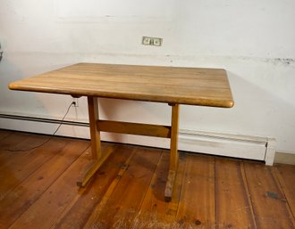 Oak Mid Century Trestle Dining Table