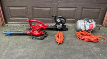 Electric Leaf Blower Lot With Portable Air Tank