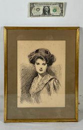 Original Gibson Girl Print Dated 1909 By Collier & Son