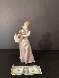 Original Lladro Figure  Girl With Puppies Or Children With Animals # 1311