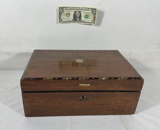 19th. Century Inlayed Mahogany Traveling Desk