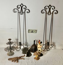 9 Pieces Of Older And Vintage Cast & Wrought Iron