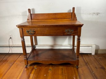 Victorian Small Console Flat TV Table With Drawer & Shelf