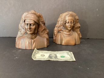 Dante And Isabella Bronzed Book Ends