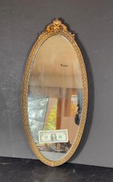 1920s Vintage Gold Oval Mirror