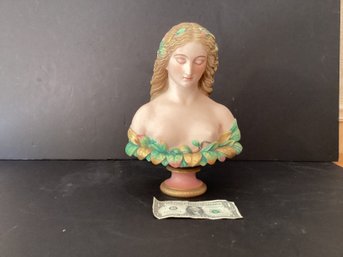 Copeland Antique  Bisque Bust Of A Young Woman