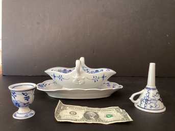 Meissen Blue Onion 3 Piece Grouping