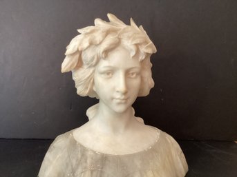 Antique Marble Bust Of A Lovely Young Woman