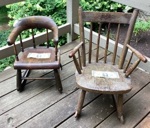 Two 19th Century Childrens Rocking Chairs