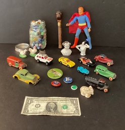 Vintage Toy Bonanza! Cars, Marbles, Porcelain Gals, Pins, &tiny Animals