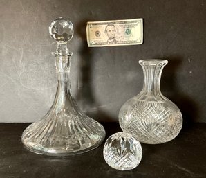 Three Pieces Of American Antique Cut Glass