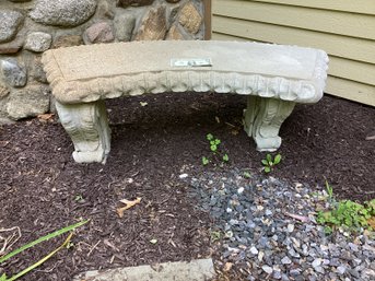 Lovely Cement Curved Bench For Your Garden