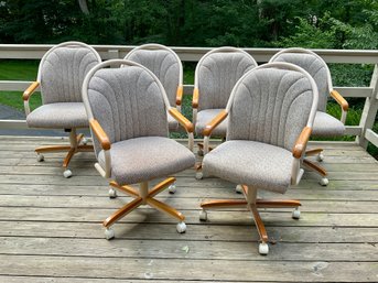 Set Of 6 Douglas Casual Living Swivel & Tilt Arm Chairs