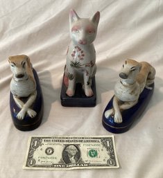 3 Unsigned Staffordshire Figures For Your Collection