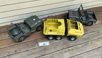 3 GI Joe Jeeps &  Big Trapper Vehicals