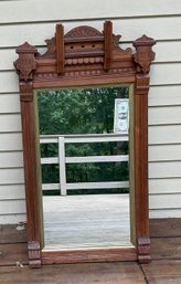 Antique Carved Walnut Eastlake Carved Hanging Mirror