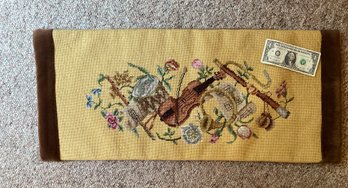 Vintage  Needlepoint  Piano Bench Cushion Hand Made