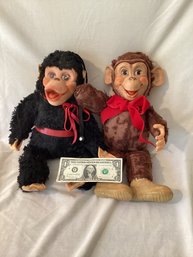 2 Vintage GUND Monkey Buddies