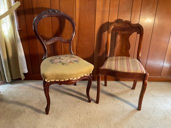 2 Dissimilar Victorian Period Side Chairs Circa 1820-1870