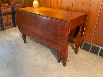 Antique New York State Cherry Drop Leaf Table Circa 1830-1850