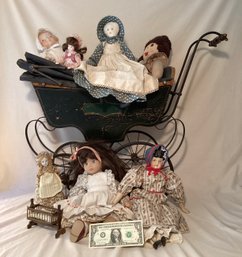 Oh You Beautiful Doll!  7 Dolls And 1 Tiny Mouse In A Cradle