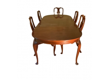 Henkel Harris Solid Cherry Oval Queen Anne Dining Table 3 Leaves