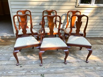 6 Henkel Harris Cherrywood Queen Anne Dining Chairs