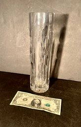 Signed Goebel Heavy, Cut Glass Cylinder Vase Mid Century