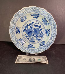 Blue & White Chinese Decorated Porcelain Dish