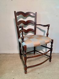 Antique French Provincial Walnut Arm Chair Upholstered Seat