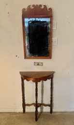 Vintage Mirror & Small Demilune Table  Combination