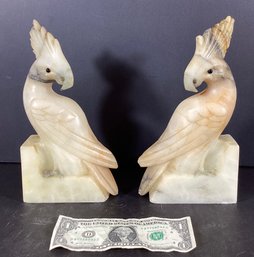 2 Onyx Cockatiel Bookends