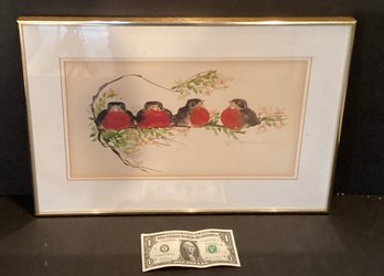 4 Watercolor Robins Framed And Fabulous!