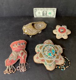 4  Antique Iroquois Beaded Items