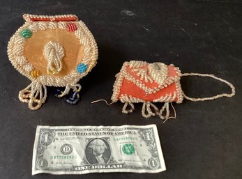 2 Antique Iroquois Beaded Containers