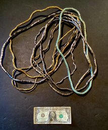 8 Bendy Snake  Necklaces In Golden, Silver, And Blue/ Silver Tones