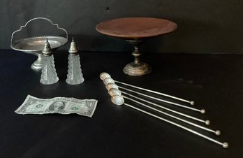 9 Piece Vintage Sterling, Wood And Glass Items For Your Home