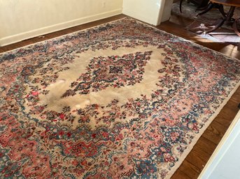 106 X 130 Antique Kirman Hand Made Wool Carpet  Iran Circa 1930