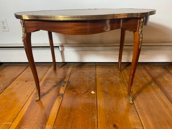 Vintage French Inlay Table With Bronze Mounts