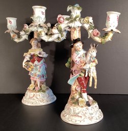 Pair Of 19th Century Meissen Candelabras With Exceptional Details