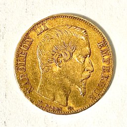Original 1855 20 Francs Solid Gold Coin