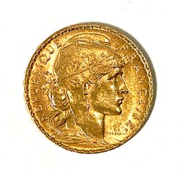 Original 1912 Twenty Francs Solid Gold Coin