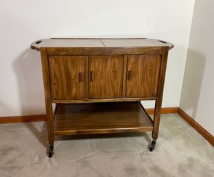 Decorative Mid Century Drinks Cart With Sliding Top
