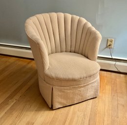 Clamshell Back Upholstered Arm Chair