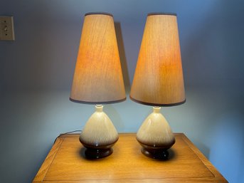 Pair MCM Ceramic Table Lamps