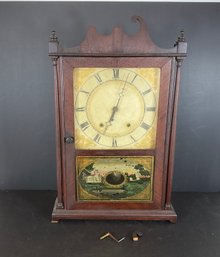Original Antique Eli Terry Pillar & Scroll Shelf  Clock