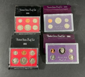 4 United States Mint Coin Sets In The Boxes