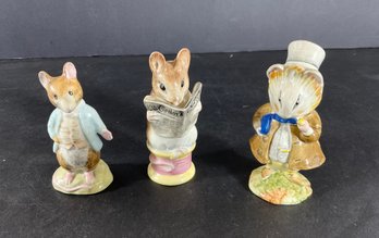 Trio Of Vintage Beatrix Potter Animal Figures Beswick England
