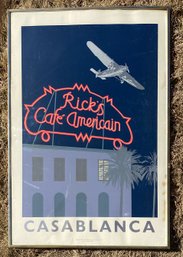 An Original Silk Screen Poster From 1982: Casablanca Ricks Cafe Americain