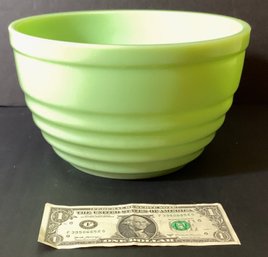 Large Jeanette Jadeite Concentric Mixing Bowl With Horizontal Ribs